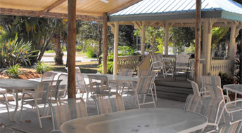 gather on the patio